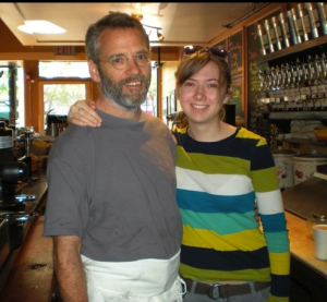 Father and daughter in the café he owned and managed while I was in high school